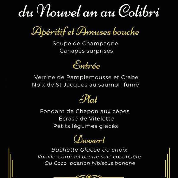 Menu du Nouvel An au Colibri