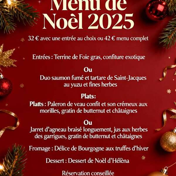 Menu de Noël au Luz d'Olt