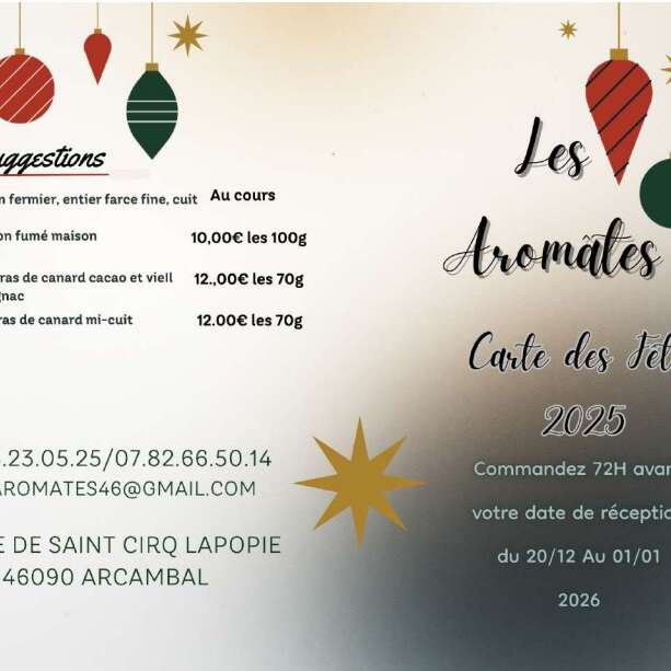 Menu de fêtes aux Aromates