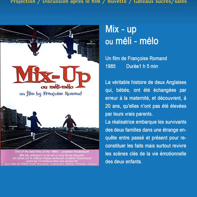 Les Singulières : Projection  du film "Mix'up ou méli-mélo"