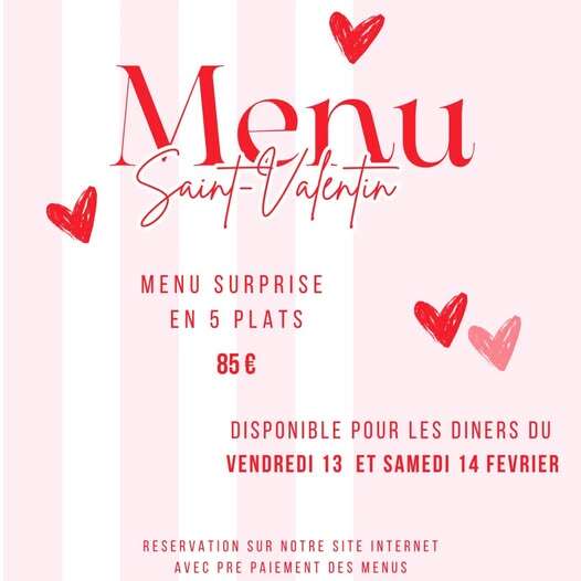 Menu de la Saint-Valentin Chez Suzanne