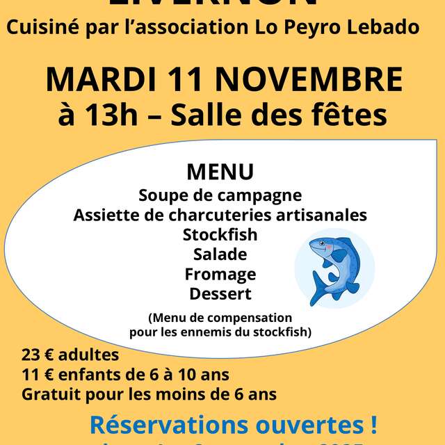 Repas Stockfish à Livernon