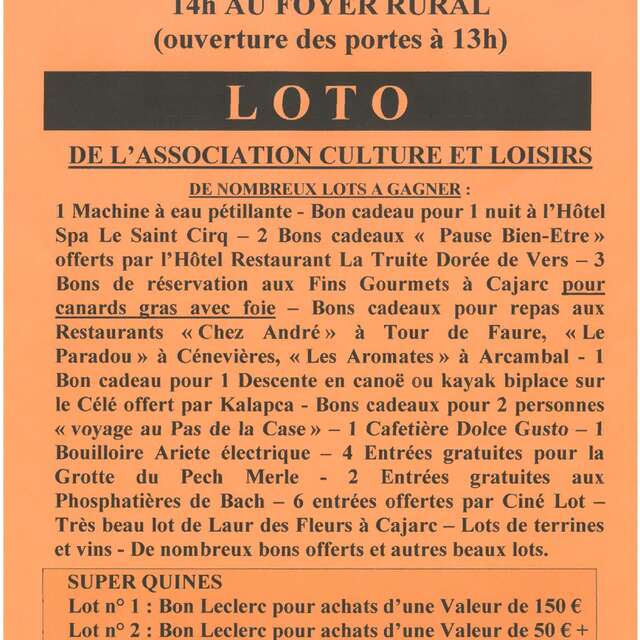 Loto à Tour-de-Faure