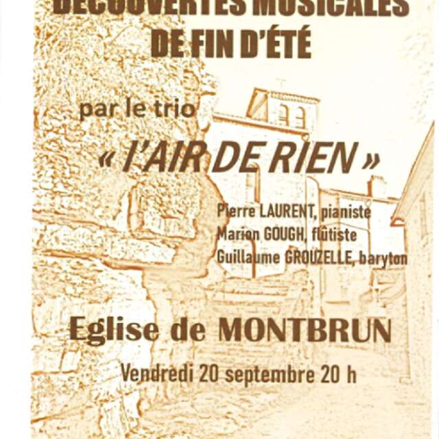 Découvertes musicales de fin d'été par le trio "L'air de rien"