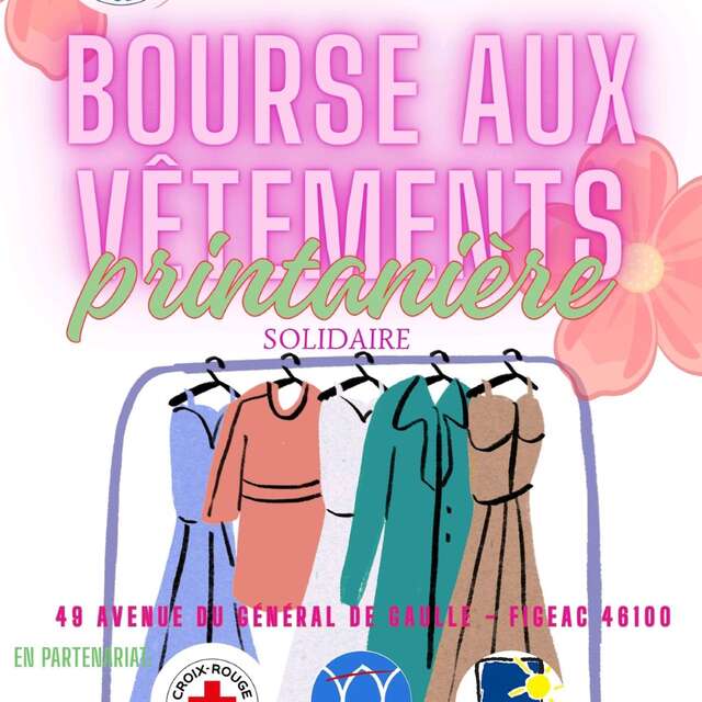 Bourse aux vêtements solidaire, édition printanière à l'Espace des Possibles à Figeac