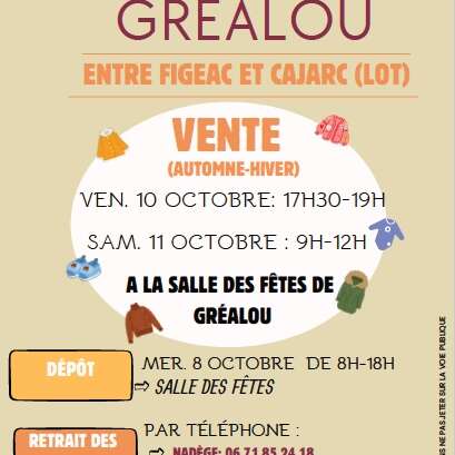 Bourse aux vêtements 0/16 ans  à Gréalou