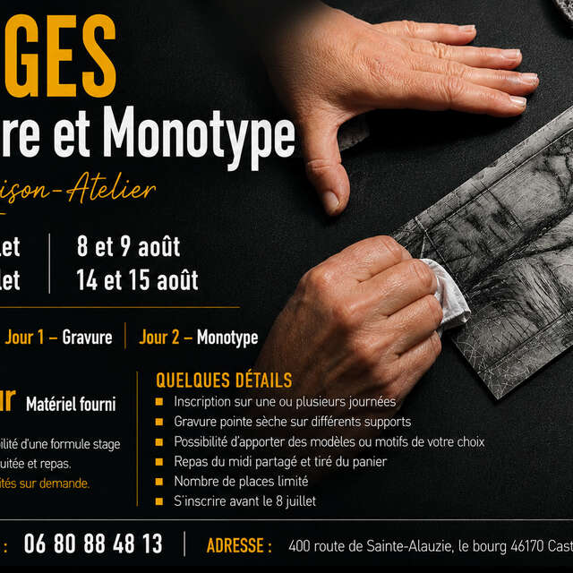 Stage de monotype à la Maison-Atelier