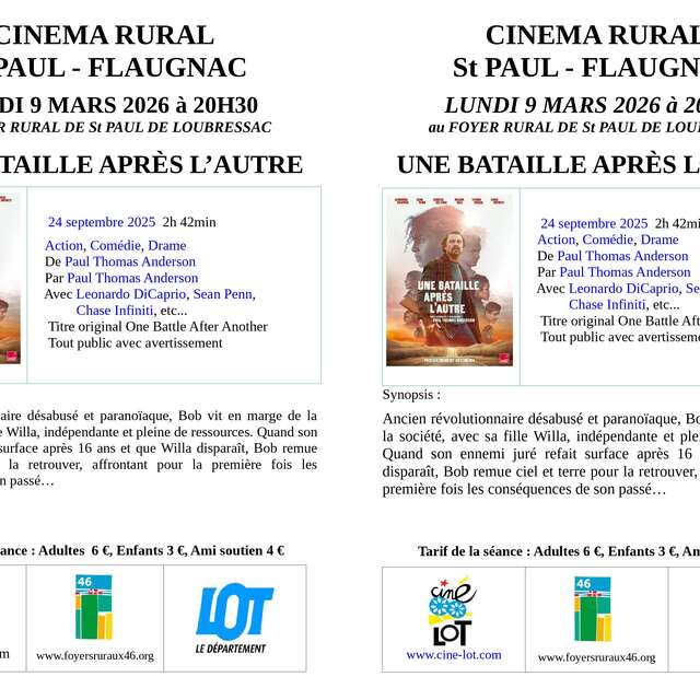 Cinéma Rural : "Une bataille après l'autre"