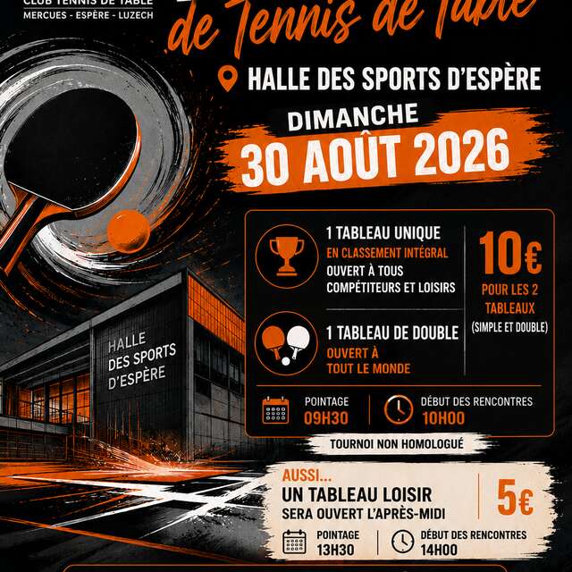 Tournoi annuel de Tennis de Table Reignac