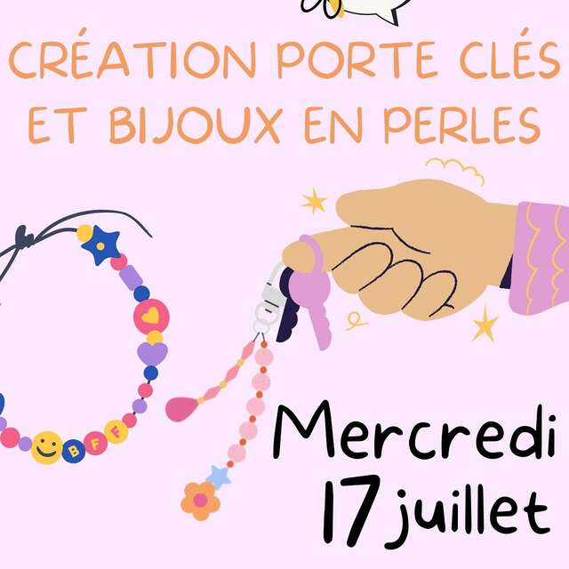 Atelier fabrication de porte-clés et bijoux en perles
