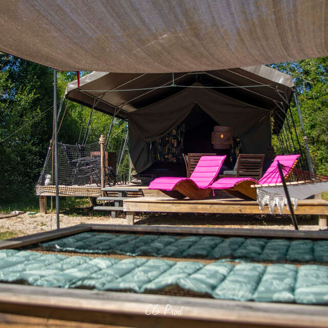 Aux Lodges du Mas de Nadal : Lodge Safari Suite pour 2 personnes avec Jacuzzi