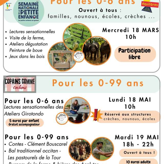 Semaine de la petite enfance : La Ferme du Tessou vous ouvre ses portes !