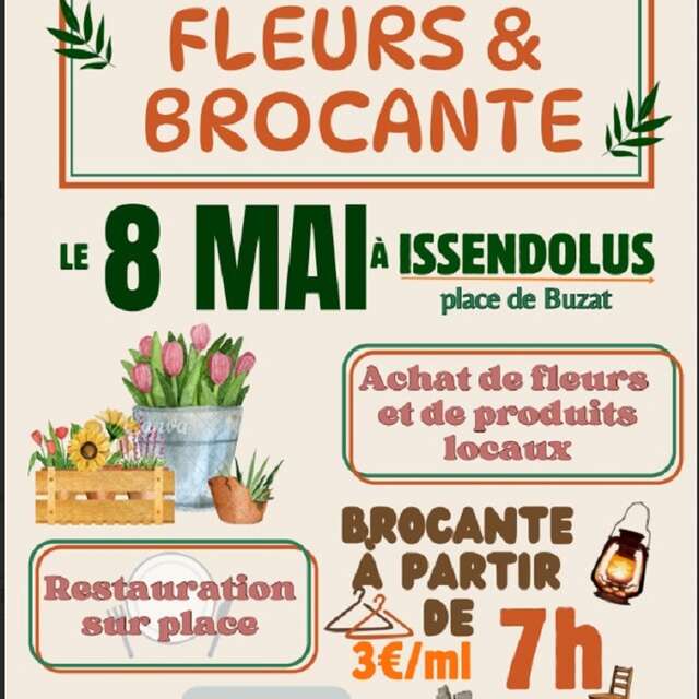 Marché aux fleurs et brocante à Issendolus