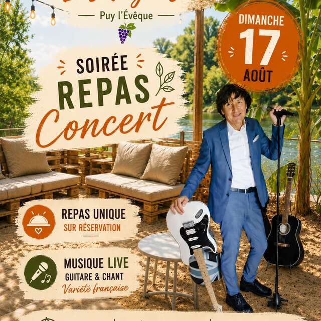 Repas concert au camping Les Vignes