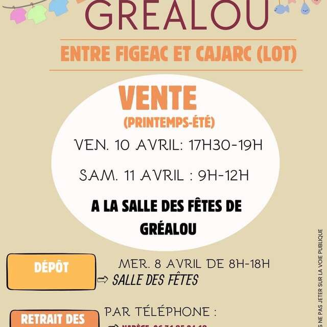 Bourse aux vêtements 0/16 ans  à Gréalou