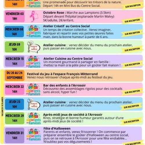 Programme de la rentrée au centre social de Figeac