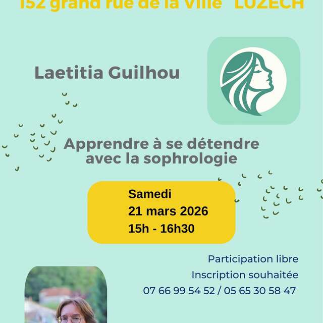 Atelier découverte de la sophrologie avec Laetitia Guilhou