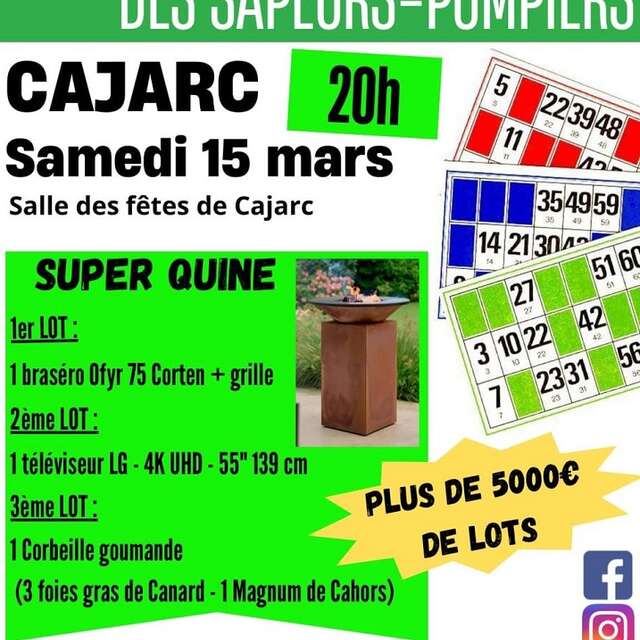 Quine des sapeurs pompiers à Cajarc