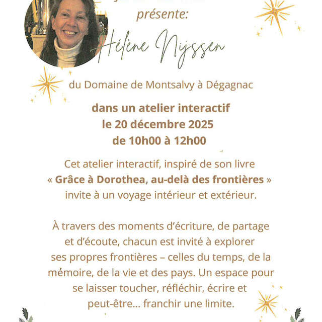 Atelier interactif avec Hélène Nijssen au Jardin des Thés