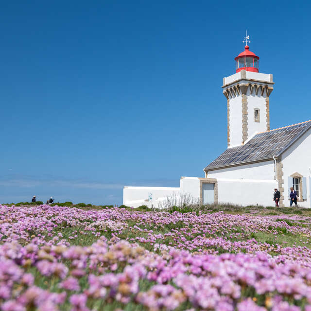 A vélo la grande traversée de l'île de la pointe des Poulains à Locmaria