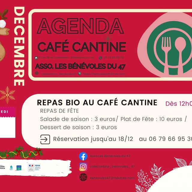 Repas de fête bio au café cantine