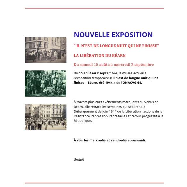 Exposition: Il n'est de longue nuit qui finisse - La libération du Béarn