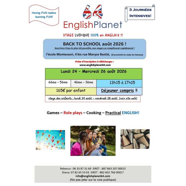 English Planet - Stage anglais "Back to school"