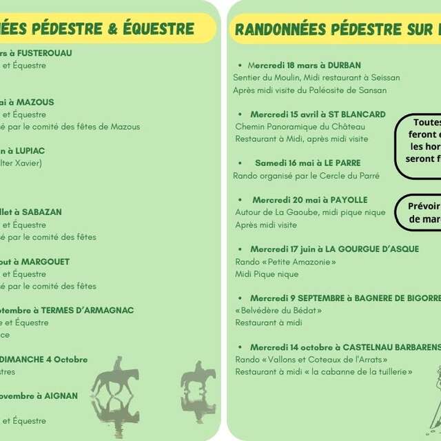 Randonnée pédestre et équestre
