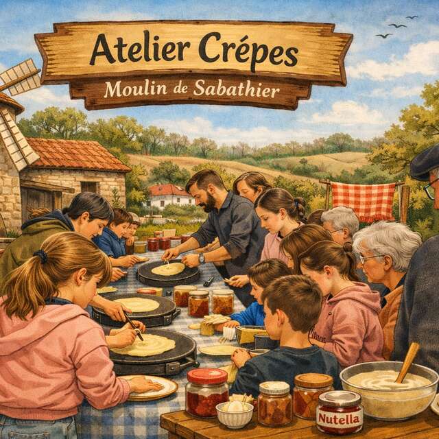 Atelier crêpes au Moulin de Sabathier