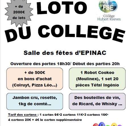 Loto du Foyer Socio-Educatif du collège d'Epinac