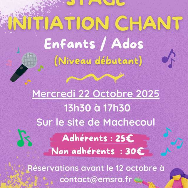 STAGE D'INITIATION AU CHANT ENFANTS/ADOS