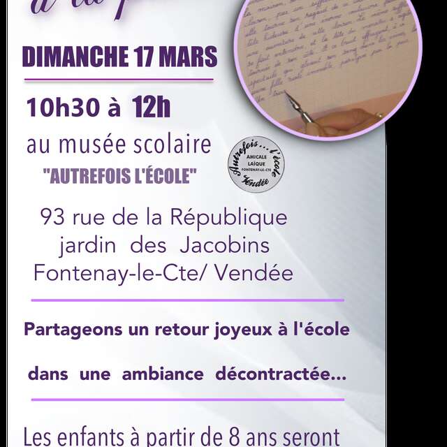 ATELIERS D'ÉCRITURE À LA PLUME - AUTREFOIS L’ÉCOLE