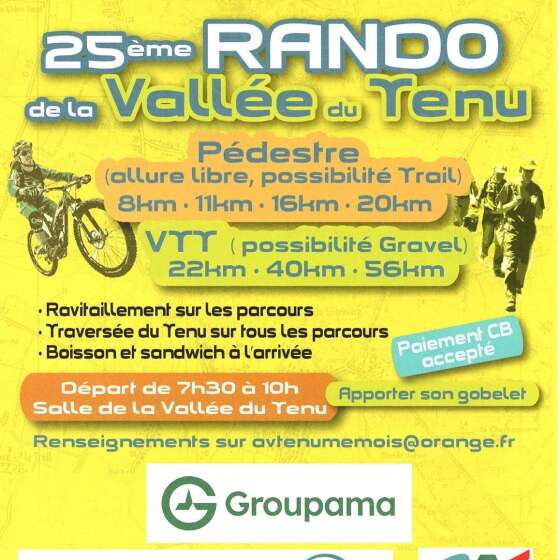 25EME RANDO/VTT DE LA VALLEE DU TENU