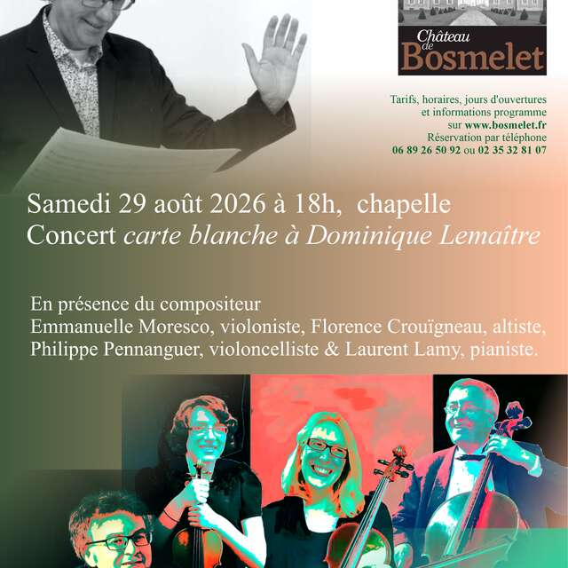 Concert carte blanche à Dominique Lemaître au Château de Bosmelet