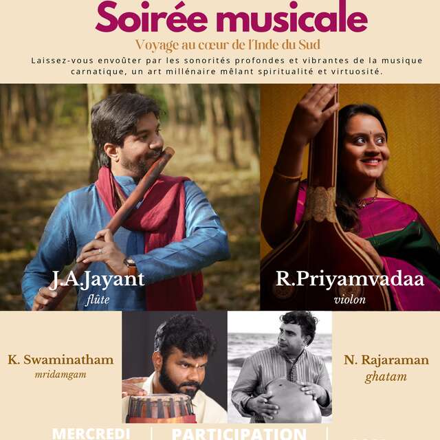 SOIRÉE MUSICALE : Voyage au cœur de l'Inde du sud