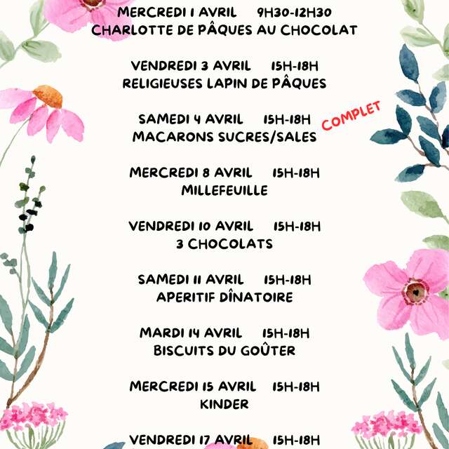 LE COUP DE PÂTE D'ISA : ateliers de pâtisserie