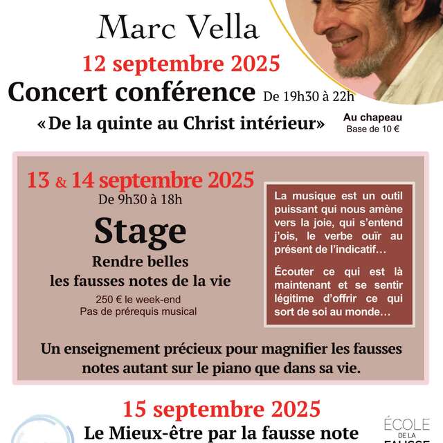 Stage "Rendre belles les fausses notes de la vie"
