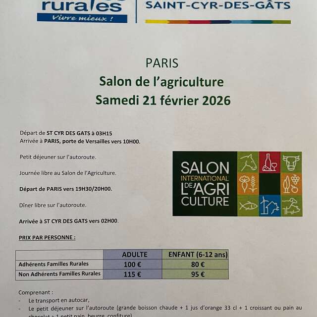 Transport pour le Salon de l'Agriculture de Paris