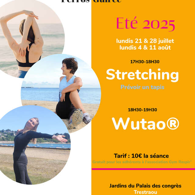 Stretching dans le Jardin du Palais des Congrès