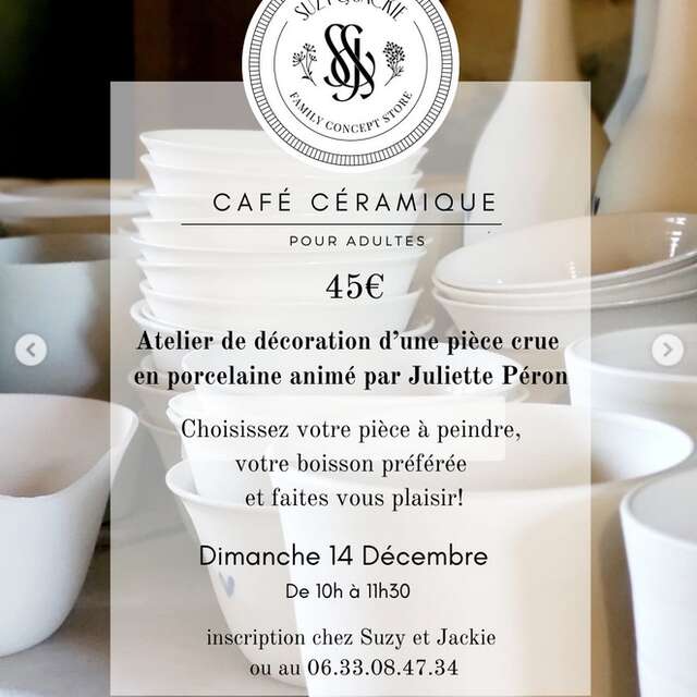 CAFÉ CÉRAMIQUE pour adultes chez Suzy & Jackie