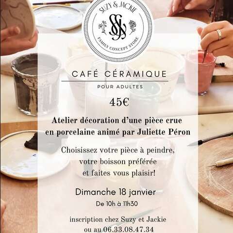 CAFÉ CÉRAMIQUE pour adultes chez Suzy & Jackie