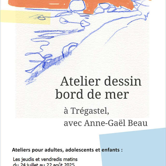 atelier dessiné en bord de mer à trégastel