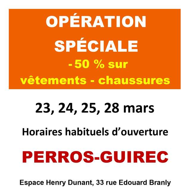 Croix Rouge française: Opération spéciale - 50% sur vêtements et chaussures