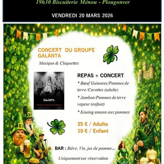 Soirée Irlandaise : concert et repas