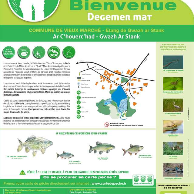 Parcours pêche de l'étang de Gwazh ar Stank