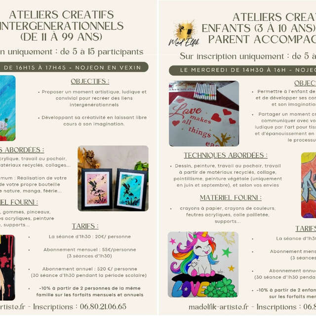 Ateliers créatifs enfants