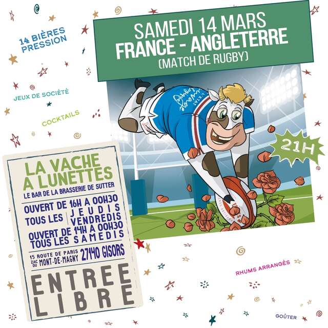 Projection du match de rugby France-Angleterre