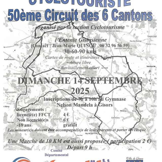 Randonnée cyclotouriste - 50ème circuit des six cantons