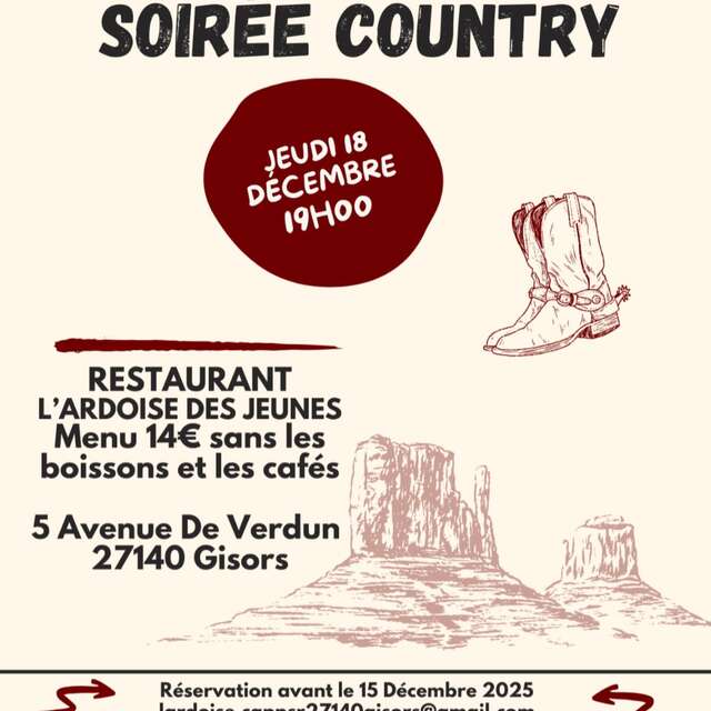 L'Ardoise des Jeunes - Soirée country