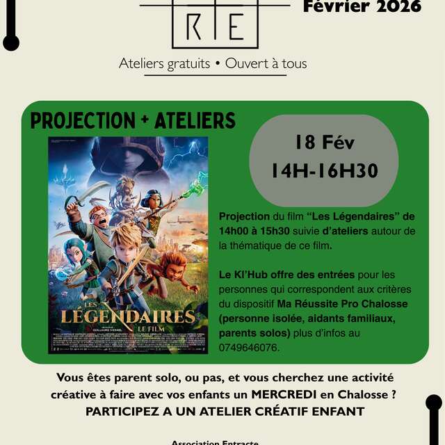 Les ateliers du Kare - Projection du film "Les Légendaires" et ateliers